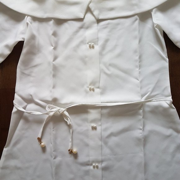 Classic & Best White Cold-Shoulder Dress, One Size - Picture 5 of 9